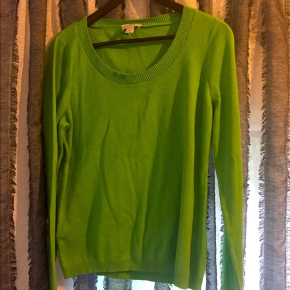 Ann Taylor Loft Lime green sweater - Picture 2 of 4